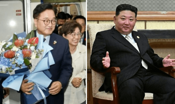 富邦速配 “走廊外交”来了：阅兵开始前，金正恩与韩国议长禹元植握手交谈